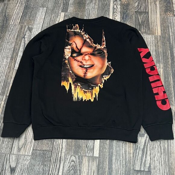 🔥🔥 “NWT” CHUCKY Horror Movie x SHOE PALACE “AOP” Black Crewneck Sweatshirt Sz - Picture 6 of 11